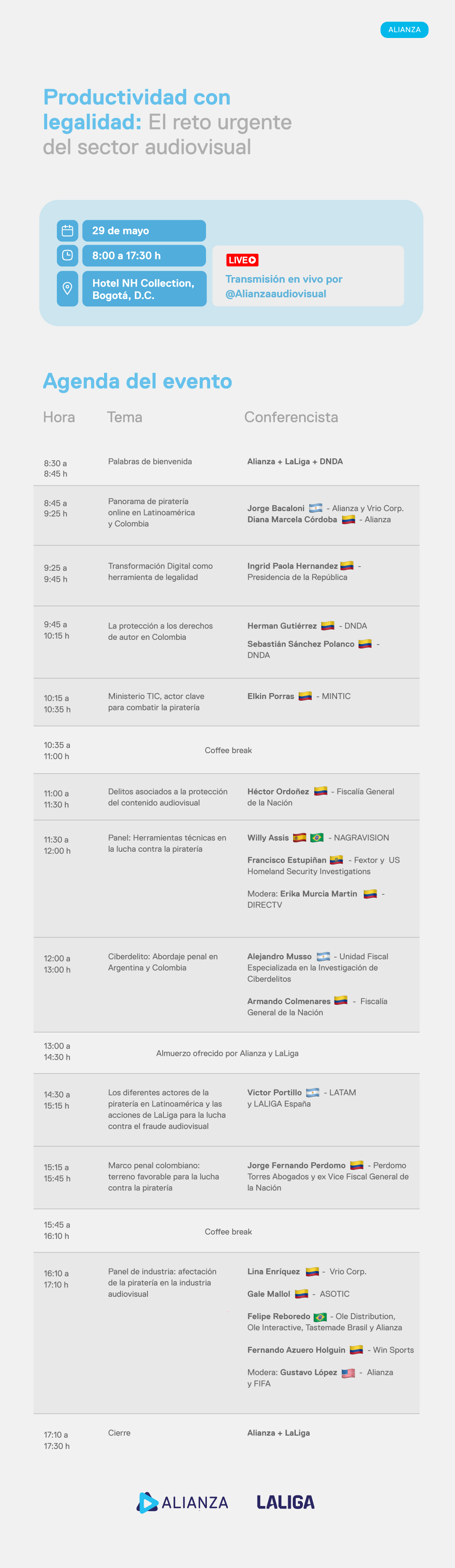 Agenda del evento